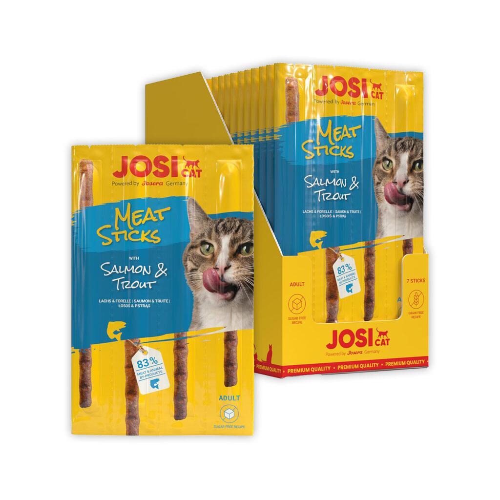 JOSICAT Leckerli MEAT STICKS SALMON & TROUT für Katzen