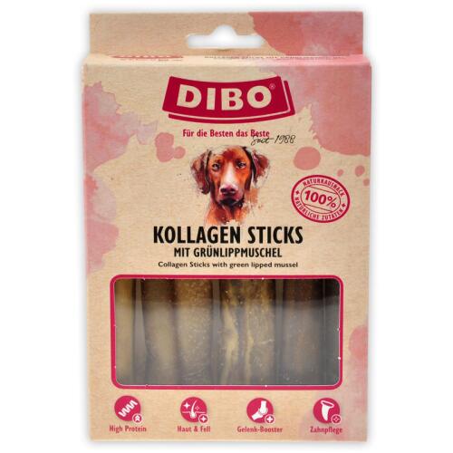 DIBO Leckerli KOLLAGENSTICKS MIT GRÜNLIPPMUSCHEL für Hunde 150g