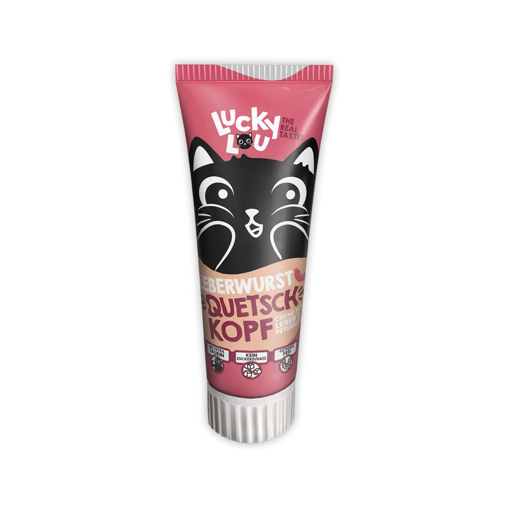 LUCKY LOU Leckerli QUETSCHKOPF LEBERWURST für Katzen 75g