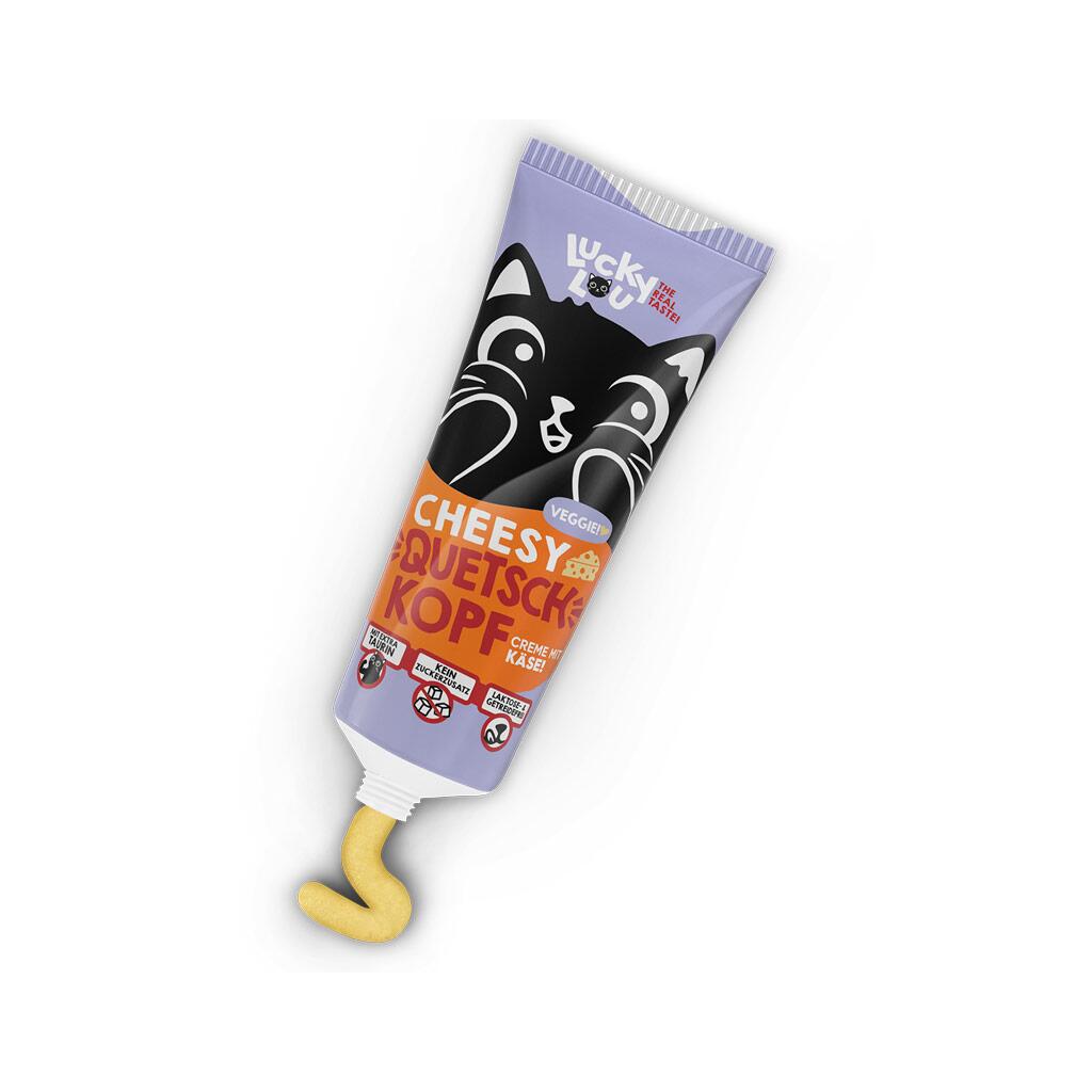 LUCKY LOU Leckerli QUETSCHKOPF CHEESY für Katzen 75g